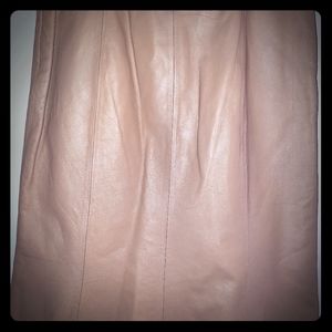 Kasper flounce leather skirt